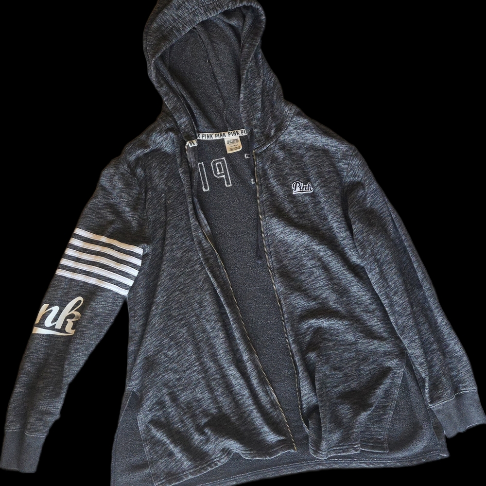 PINK Victoria's Secret Charcoal Zip-Up Jacket